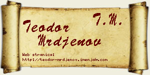 Teodor Mrđenov vizit kartica